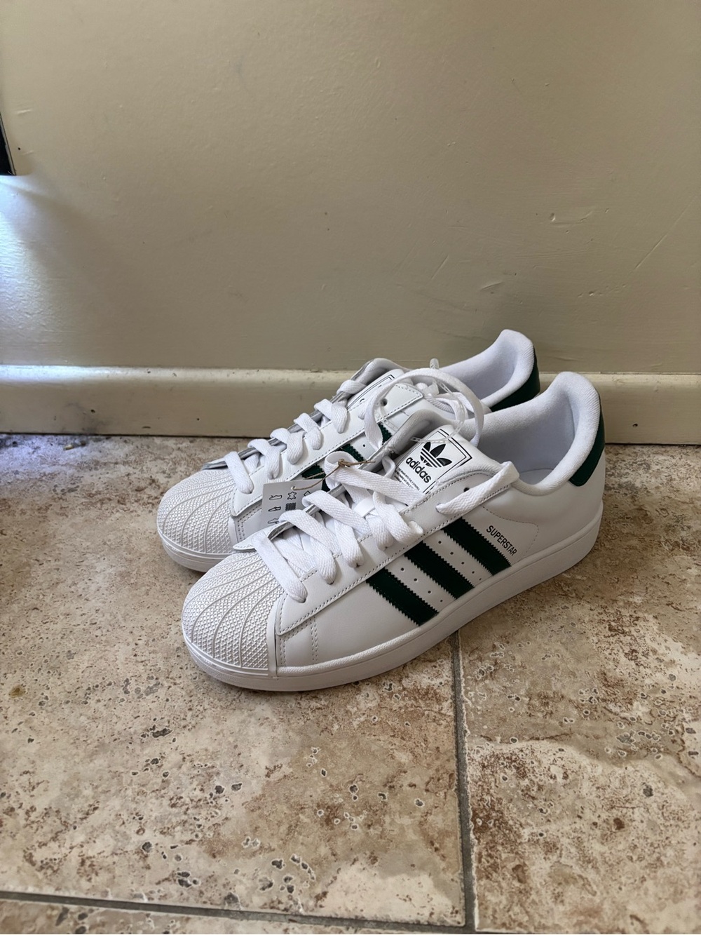 Adidas Men’s Superstar 2 Size 11-13 White/Collegiate Green |JQ4730|
